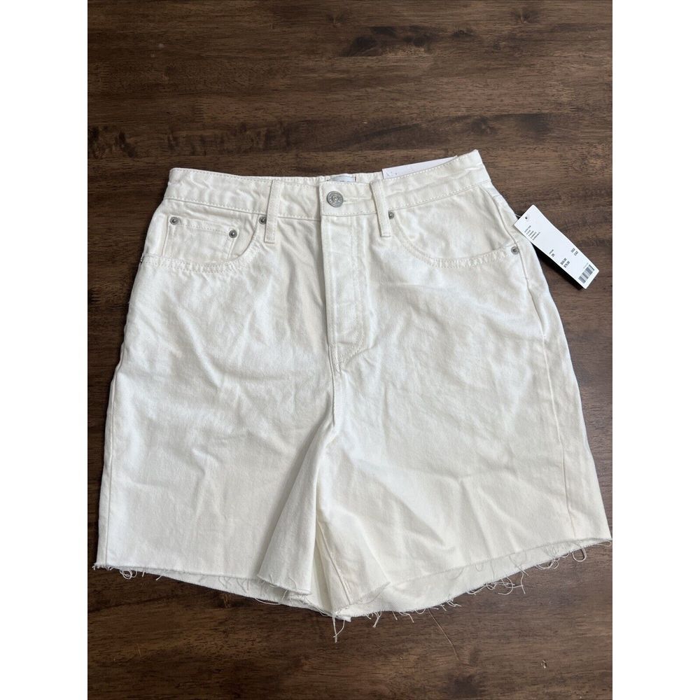 BDG Urban Outfitters 90s 90's Long Inseam Short Ivory Creme 29 NWT Jean Shorts